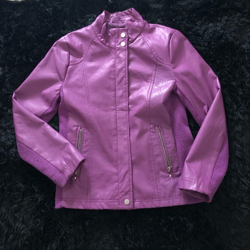 Purple leather jacket